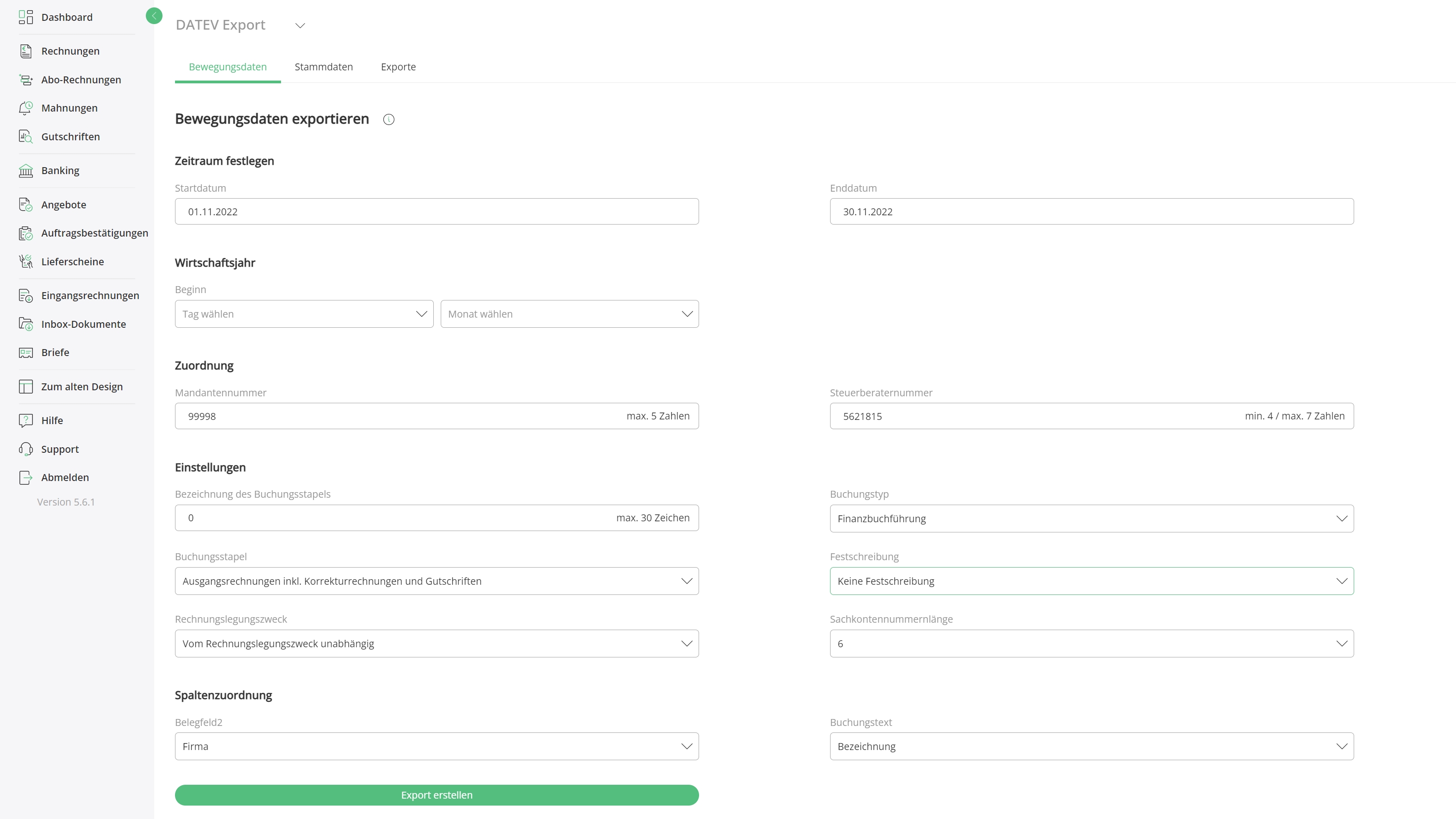 Wie funktioniert der DATEV-Export?